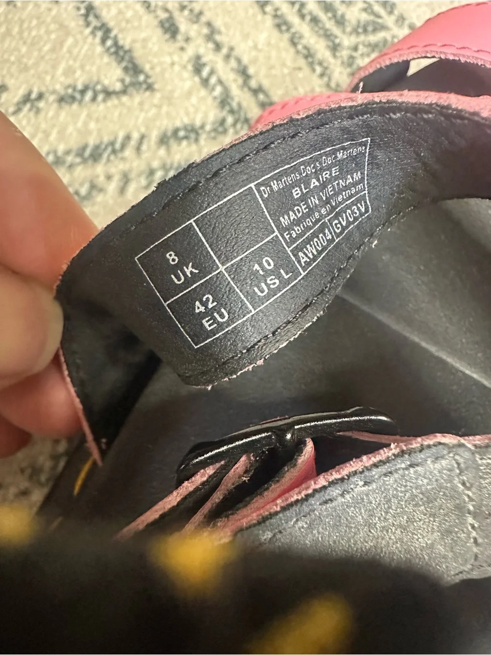 Dr. Martens Pink Leather Triple-Strap Platform Sandal